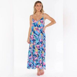 Show me your Mumu Caroline Under the Sea Tropical Fish Ocean Maxi Dress Sz. S
